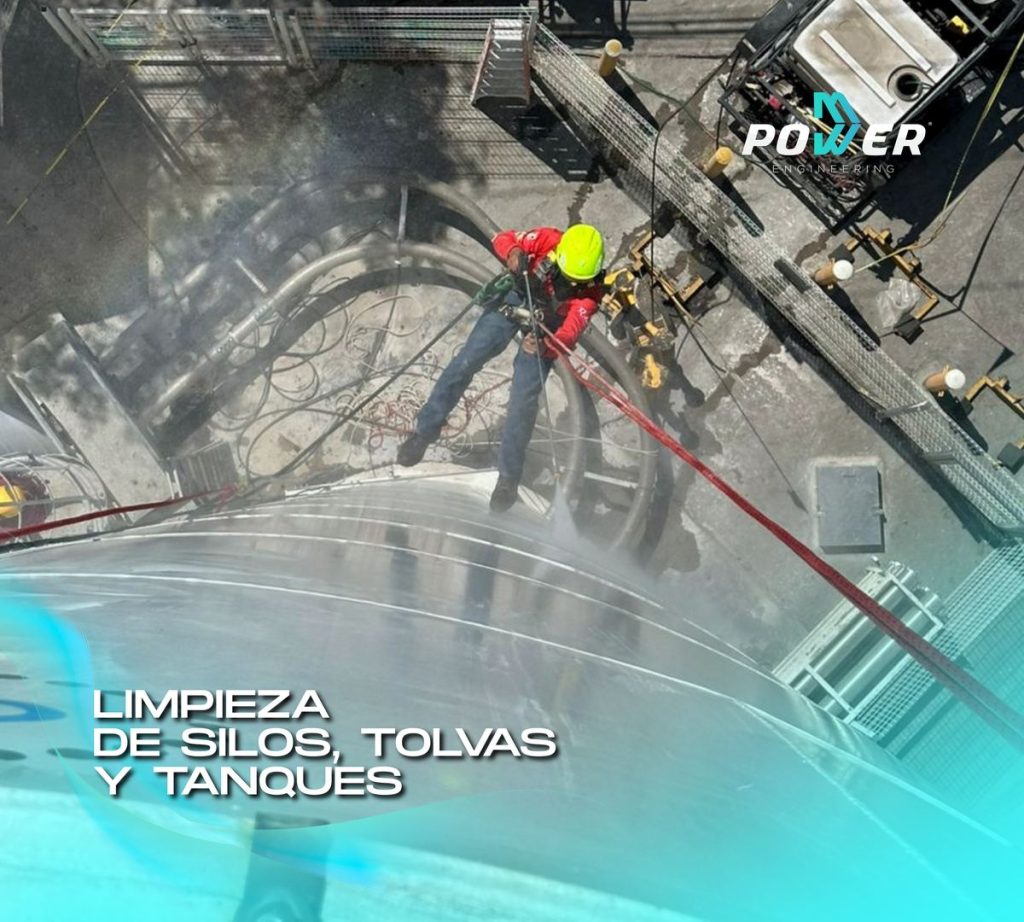 Hidrolavado de tanque desde la cubierta, trabajos en altura