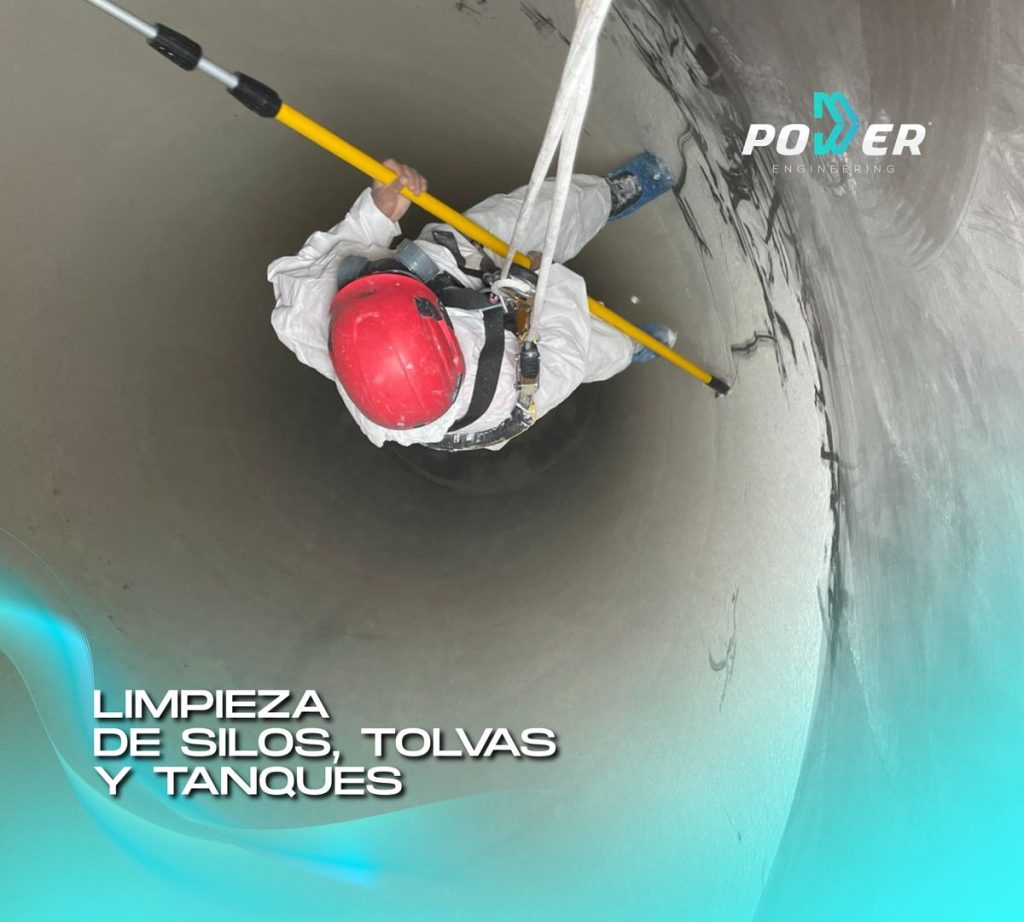 Limpieza interior de silo con personal certificado
