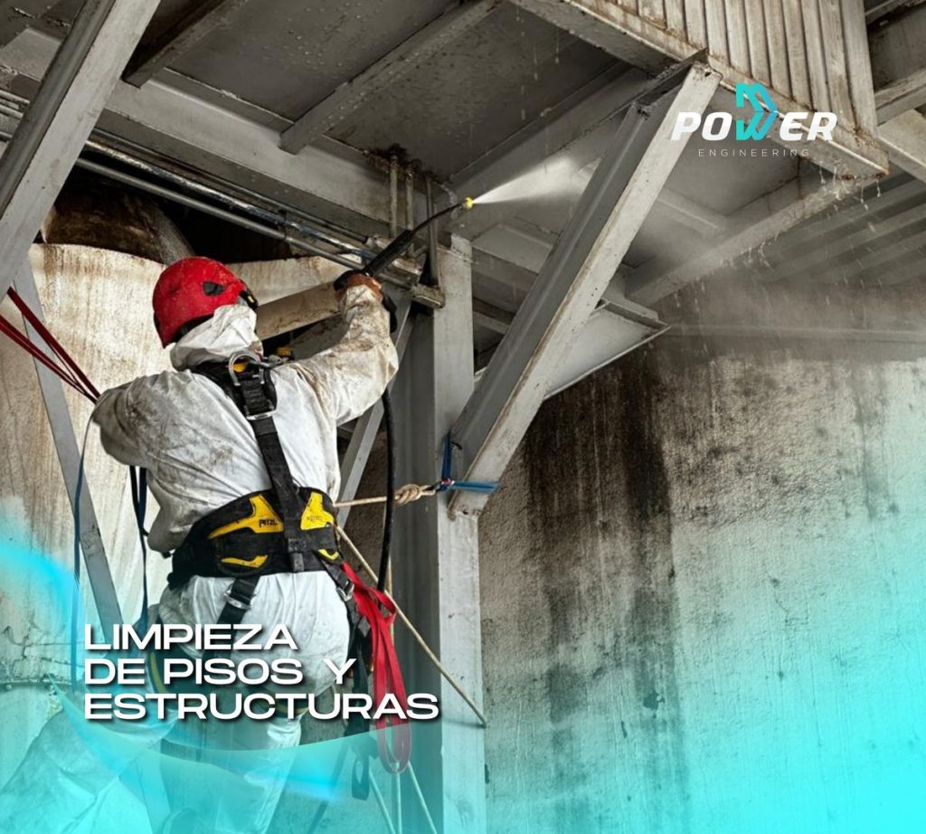 Limpieza de estructuras y trabes con lavado a presión